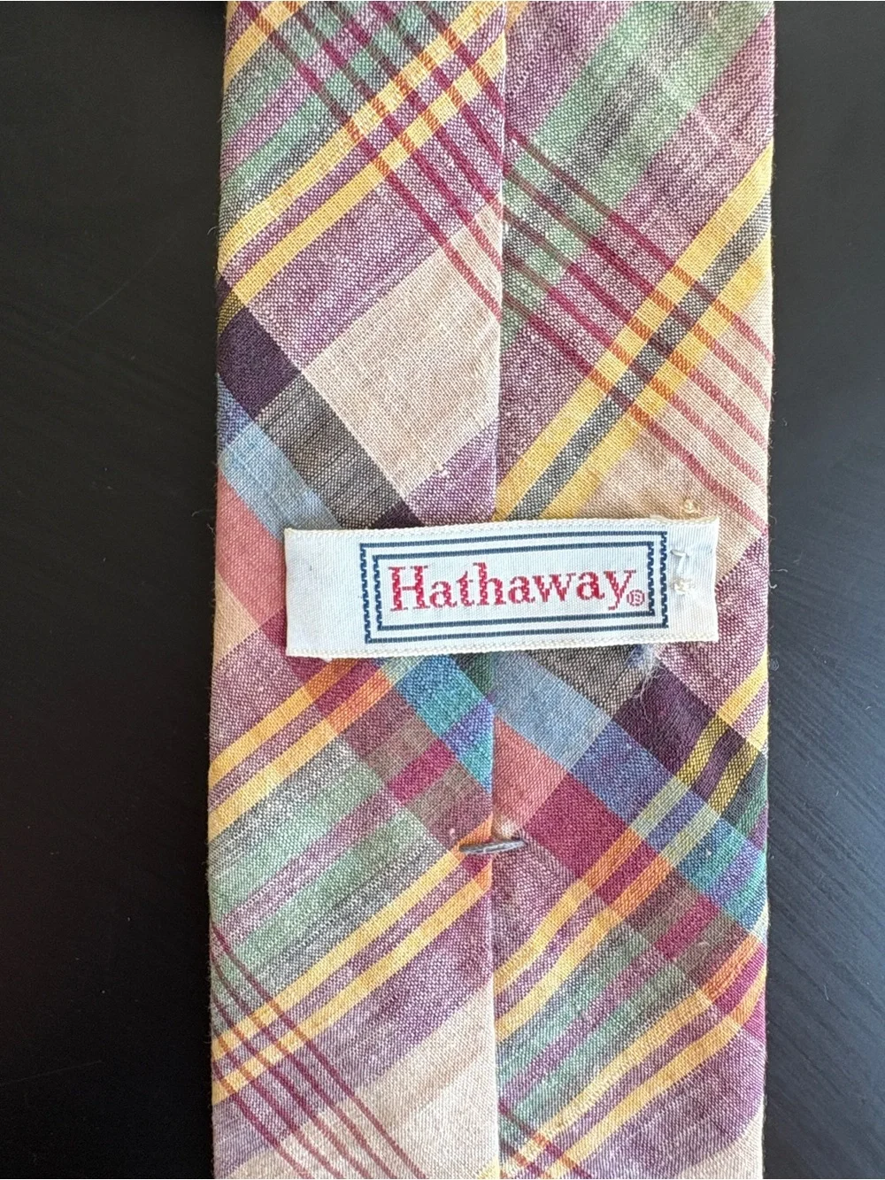 Vintage Madras Tie Cape Cod Hathaway cotton